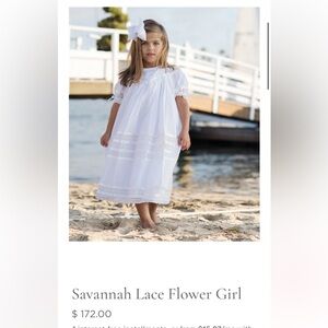 Strasburg White Savannah Lace Flower Girl Dress